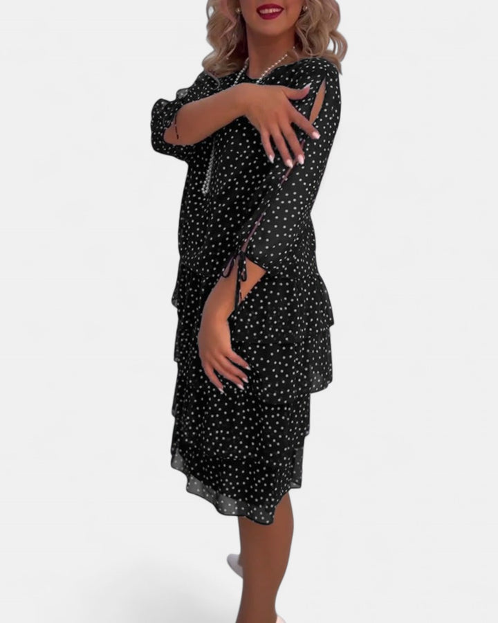 ELINA | Dotted Elegance Dress