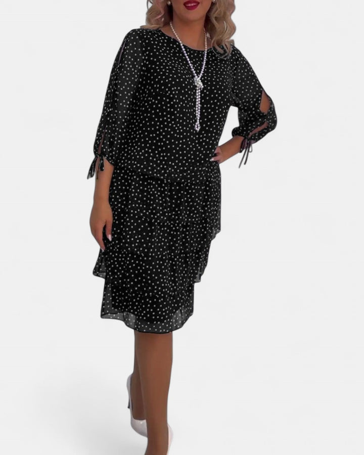 ELINA | Dotted Elegance Dress