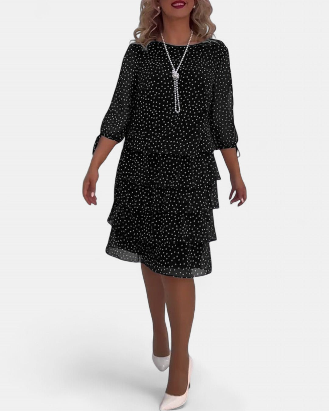 ELINA | Dotted Elegance Dress