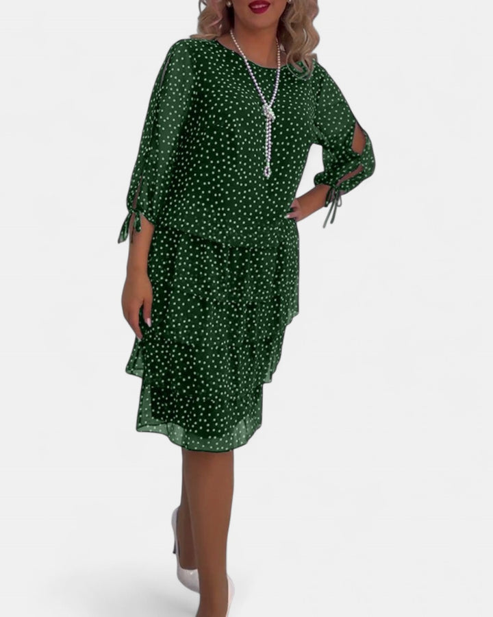 ELINA | Dotted Elegance Dress