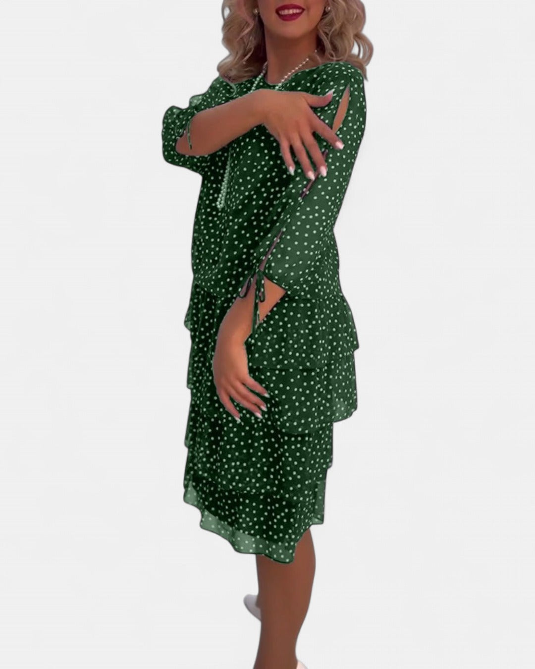 ELINA | Dotted Elegance Dress