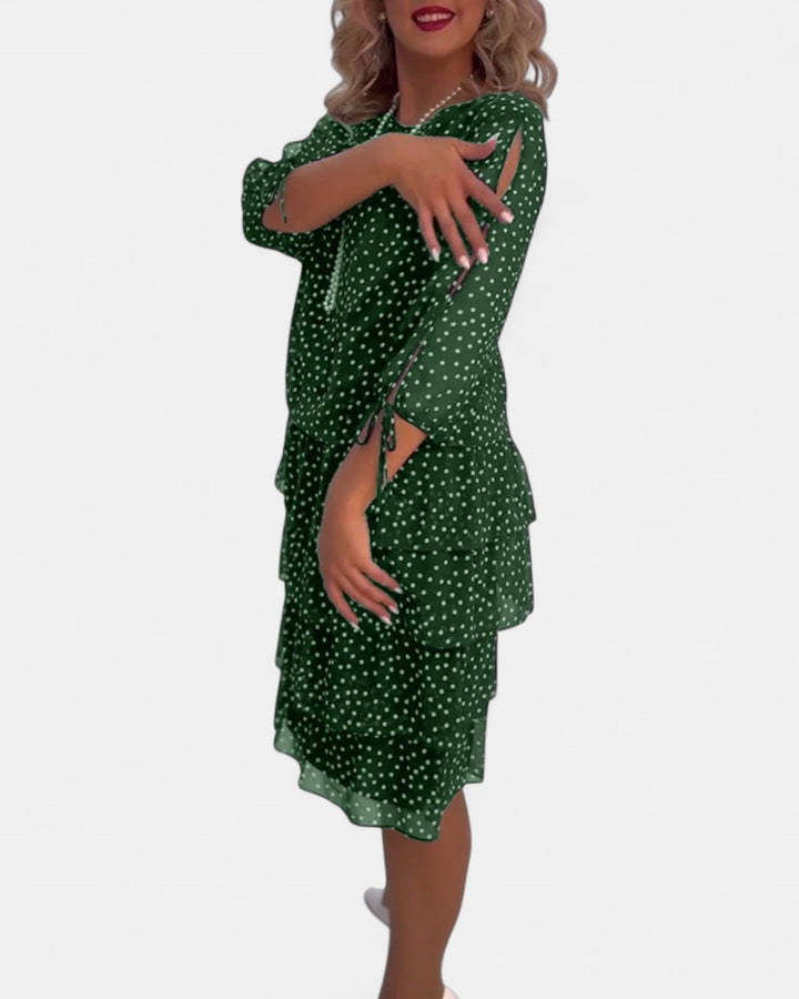 ELINA | Dotted Elegance Dress