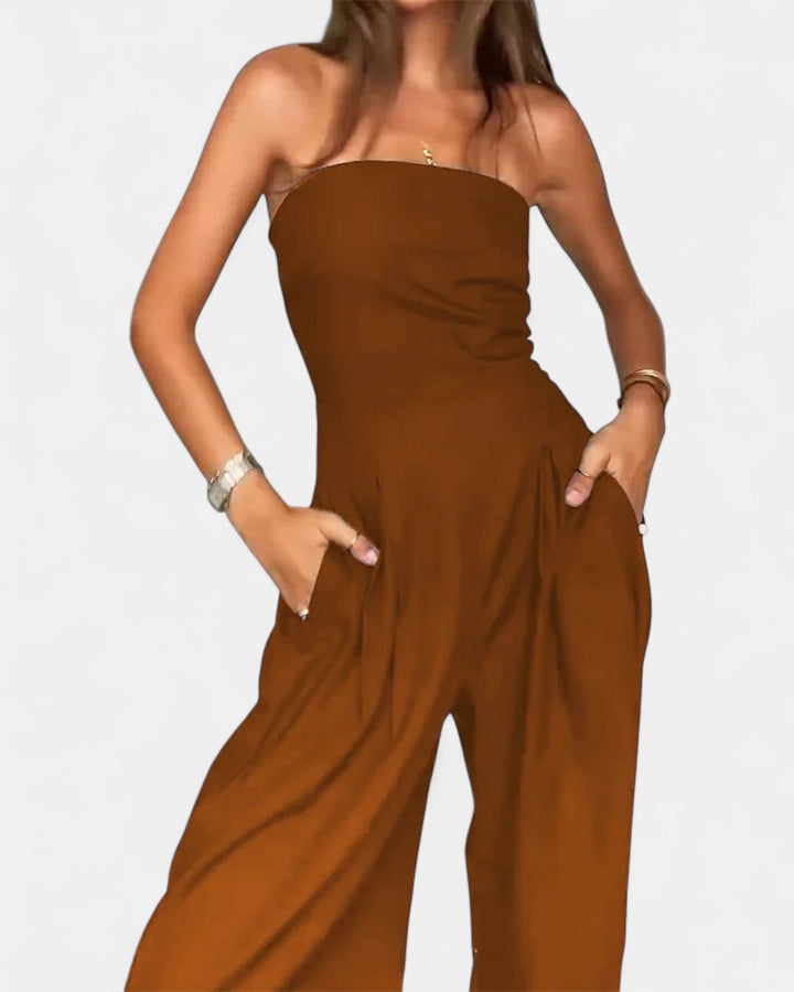 VELORA | Luxe Strapless Jumpsuit