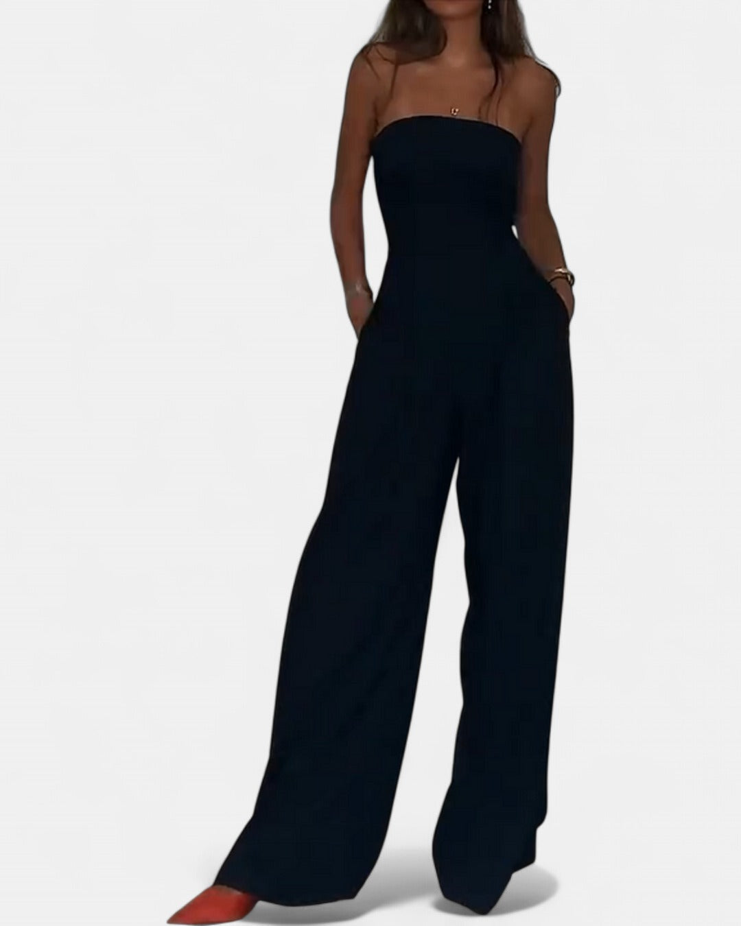 VELORA | Luxe Strapless Jumpsuit