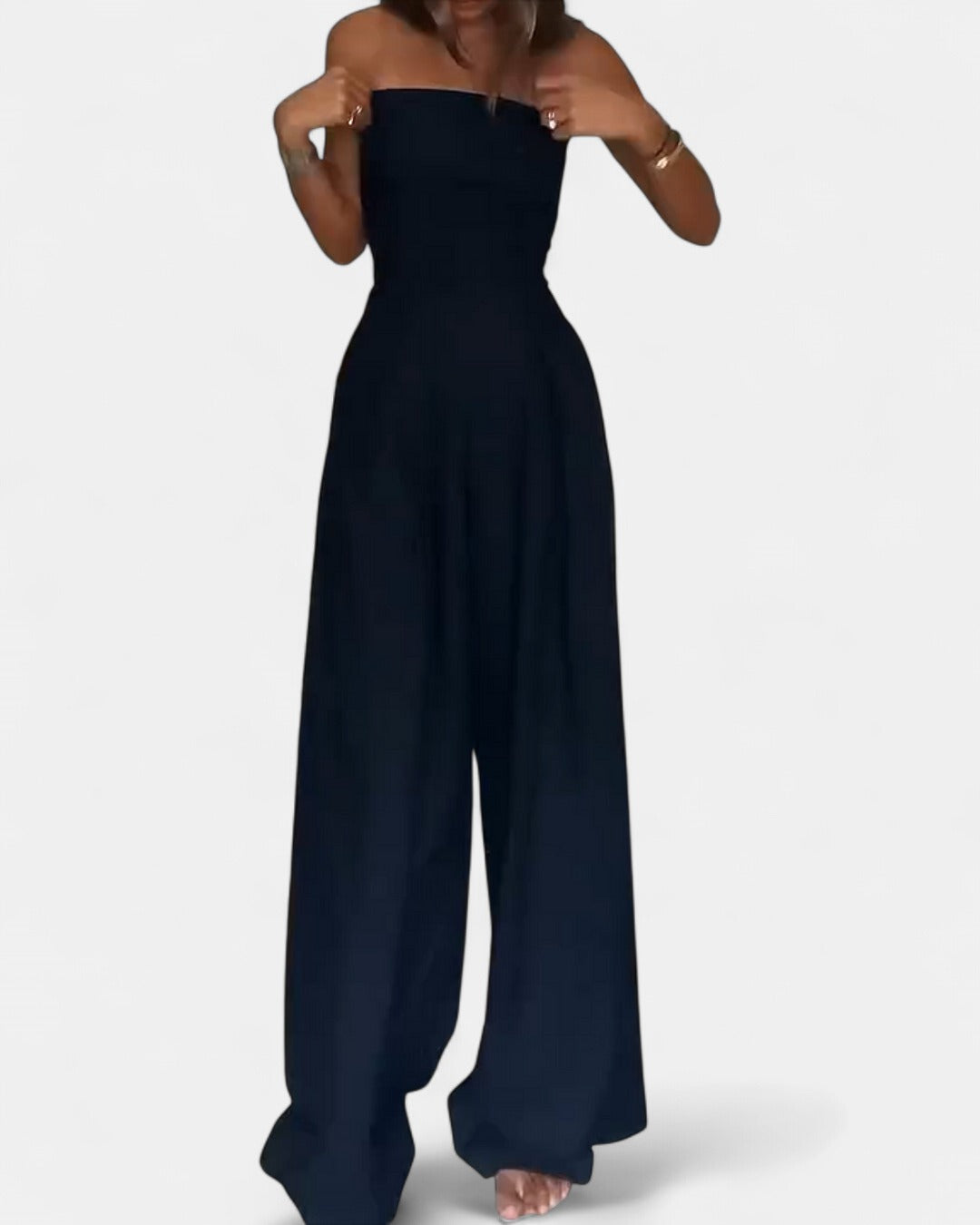 VELORA | Luxe Strapless Jumpsuit