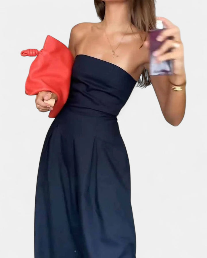 VELORA | Luxe Strapless Jumpsuit