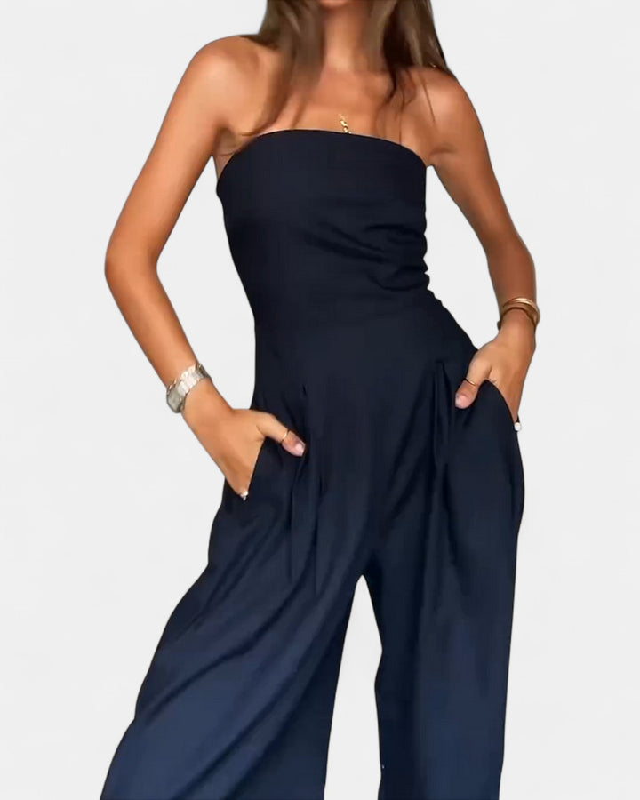 VELORA | Luxe Strapless Jumpsuit