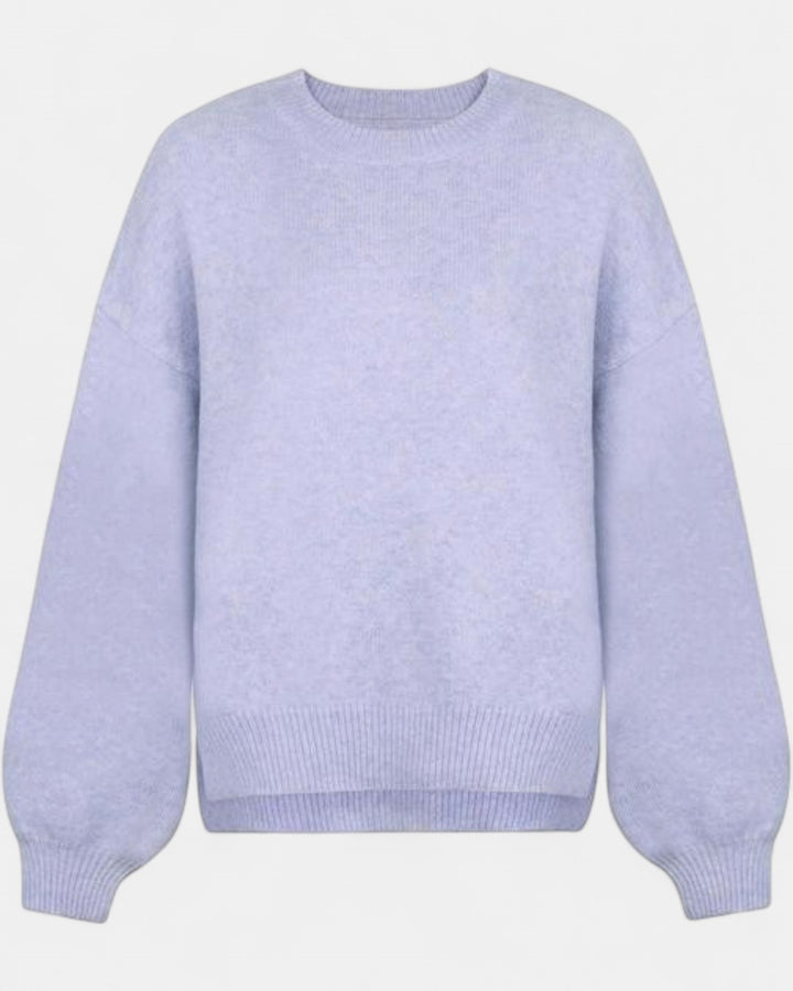 KIARA | Women's Drop Shoulder Split Hem Round Neck Sweater