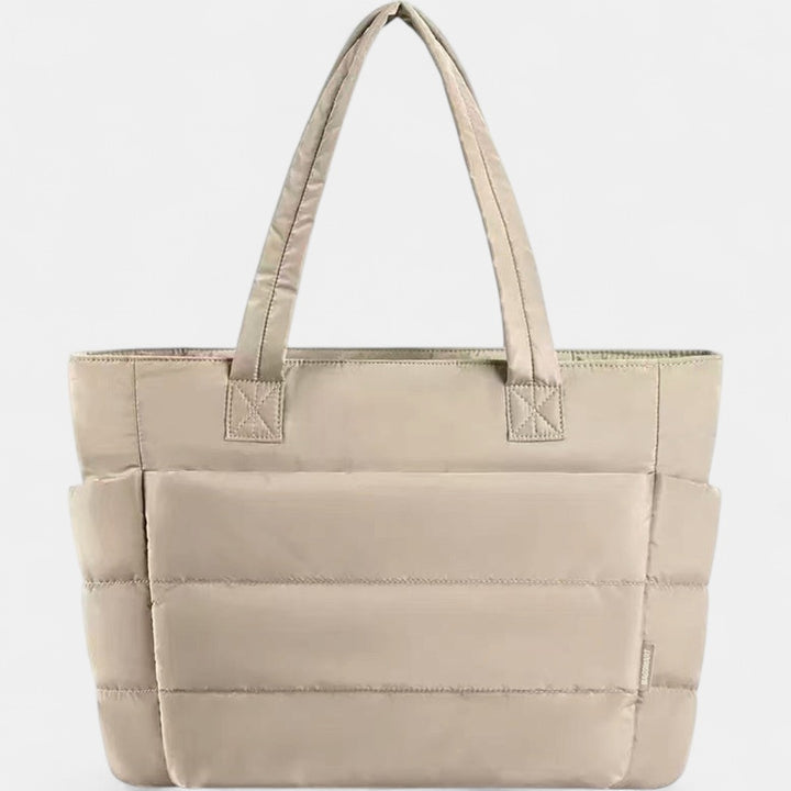 LILY | Cute Puffer Tote Bag with Laptop Compartment & Flower Print