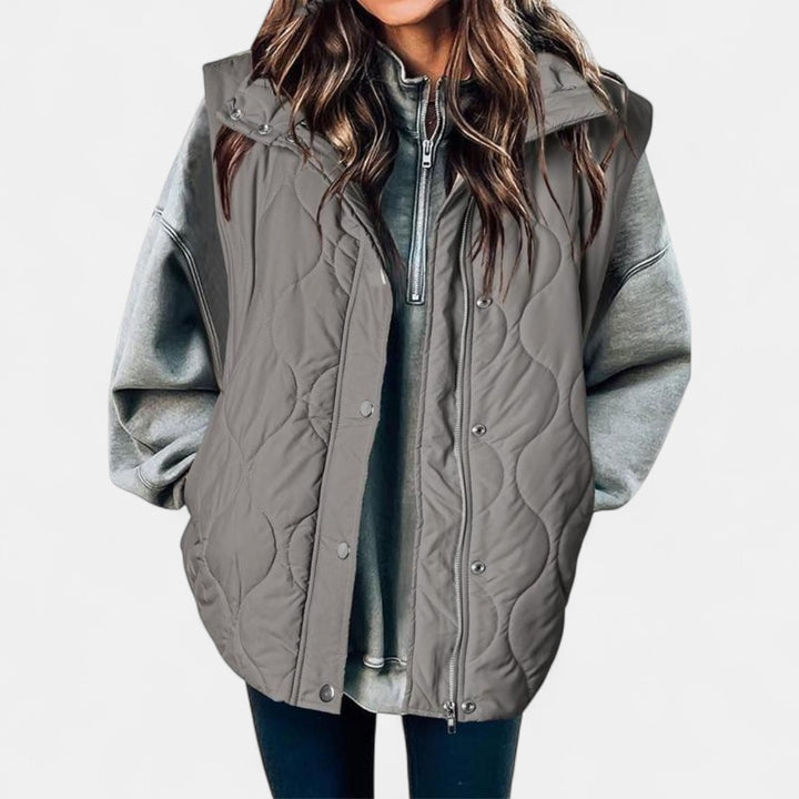 OLIVIA | Women's Casual Oversized Puffer Vest with Stand Collar