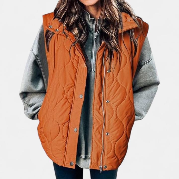OLIVIA | Women's Casual Oversized Puffer Vest with Stand Collar