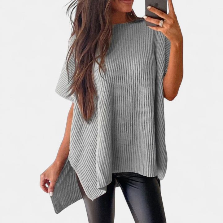 JANINE | Women Quarter Zip Rib Knit Pullover Sweater
