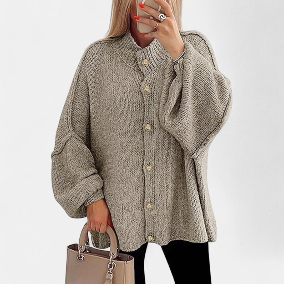 OLIVIA | Women Chunky Knit Button Down Cardigan Jacket