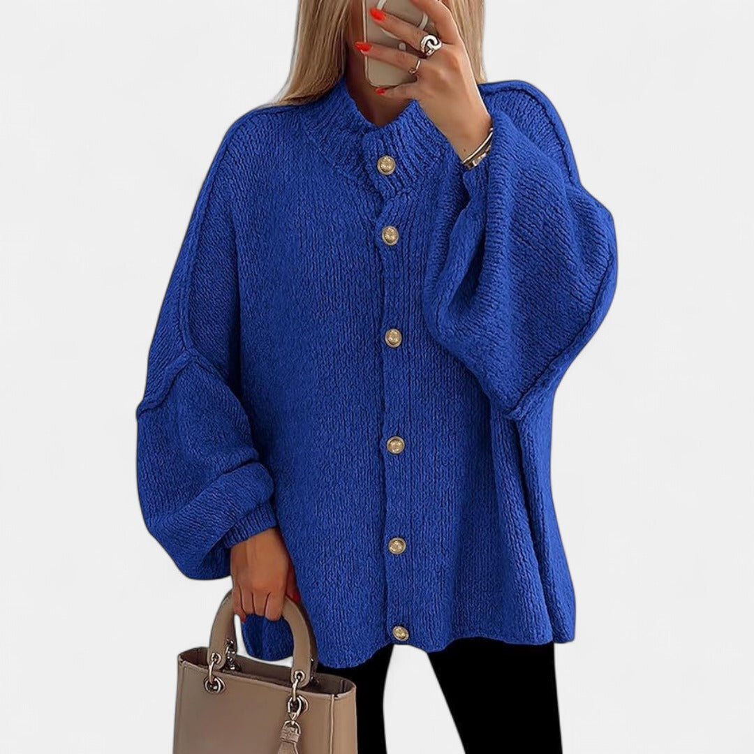 OLIVIA | Women Chunky Knit Button Down Cardigan Jacket
