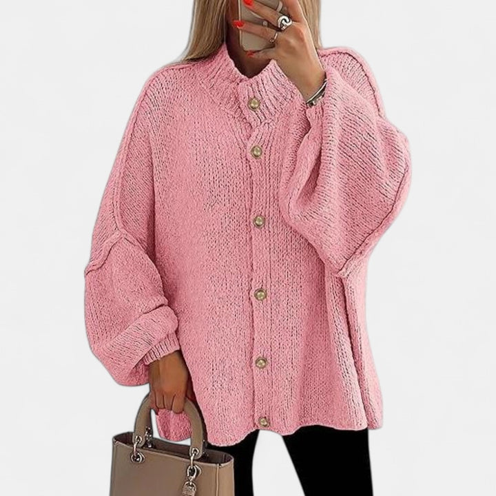 OLIVIA | Women Chunky Knit Button Down Cardigan Jacket