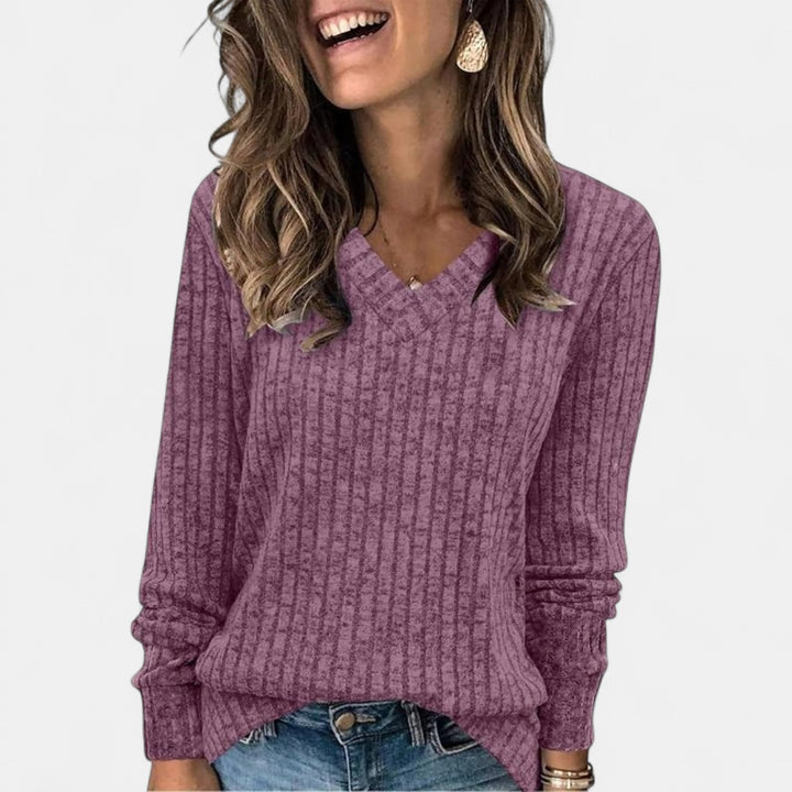 EVELYN | Women V Neck Oversized Lightweight Knit Sweater
