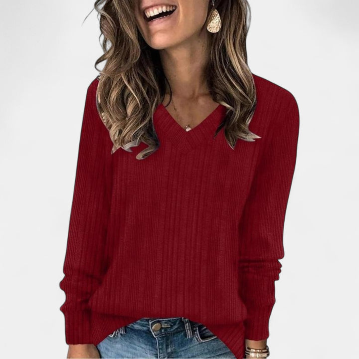 EVELYN | Women V Neck Oversized Lightweight Knit Sweater