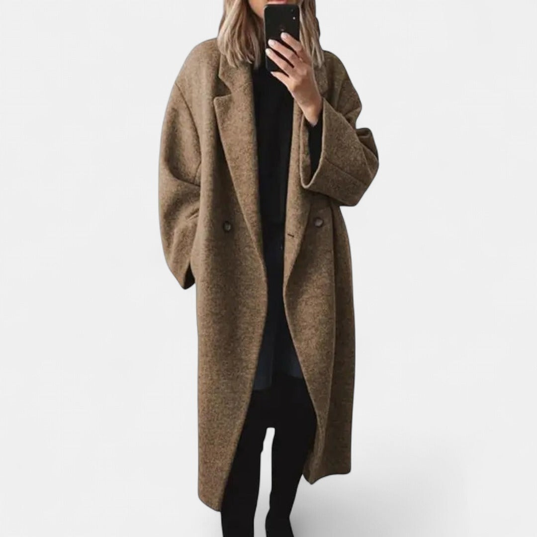 JERA | Double-Breasted Long Wool Coat