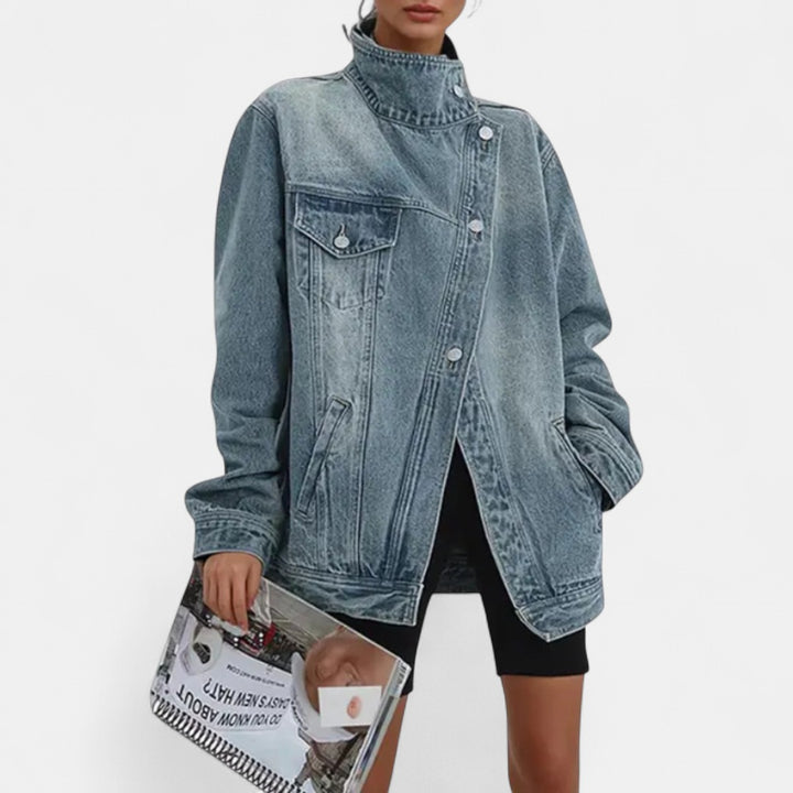 SARAH | Street Style Trendy Asymmetric Button Jacket