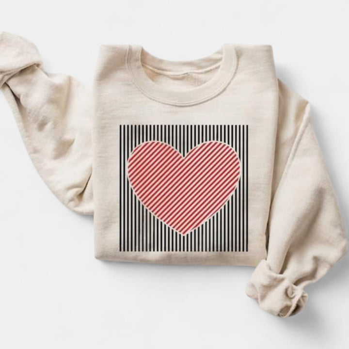 MAGGIE | Cute Retro Heart Valentine's Sweatshirt