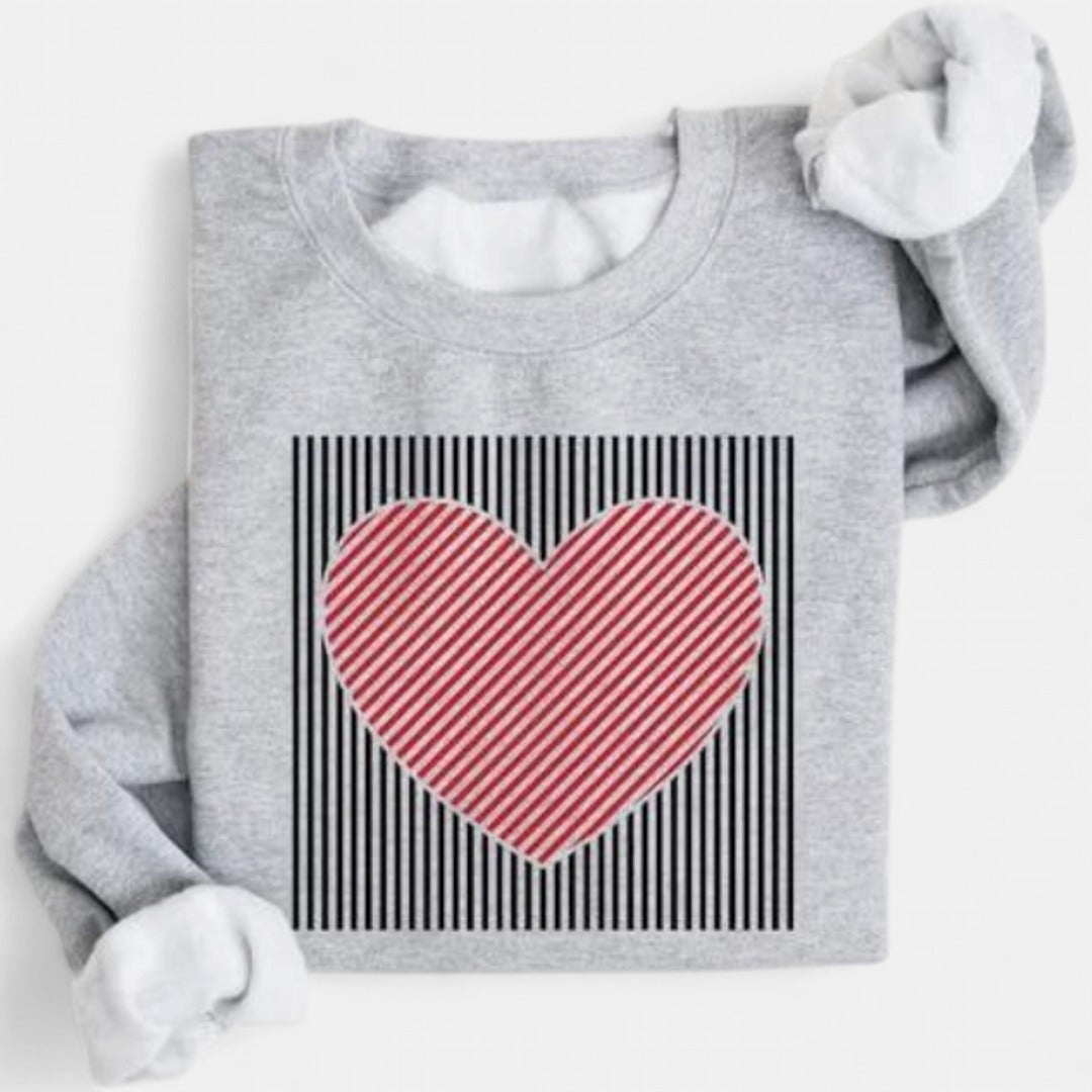 MAGGIE | Cute Retro Heart Valentine's Sweatshirt