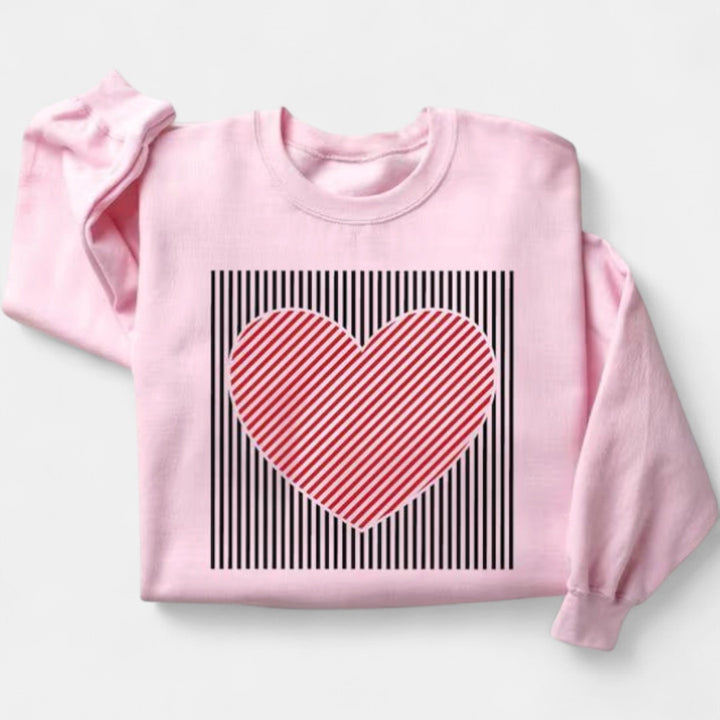 MAGGIE | Cute Retro Heart Valentine's Sweatshirt