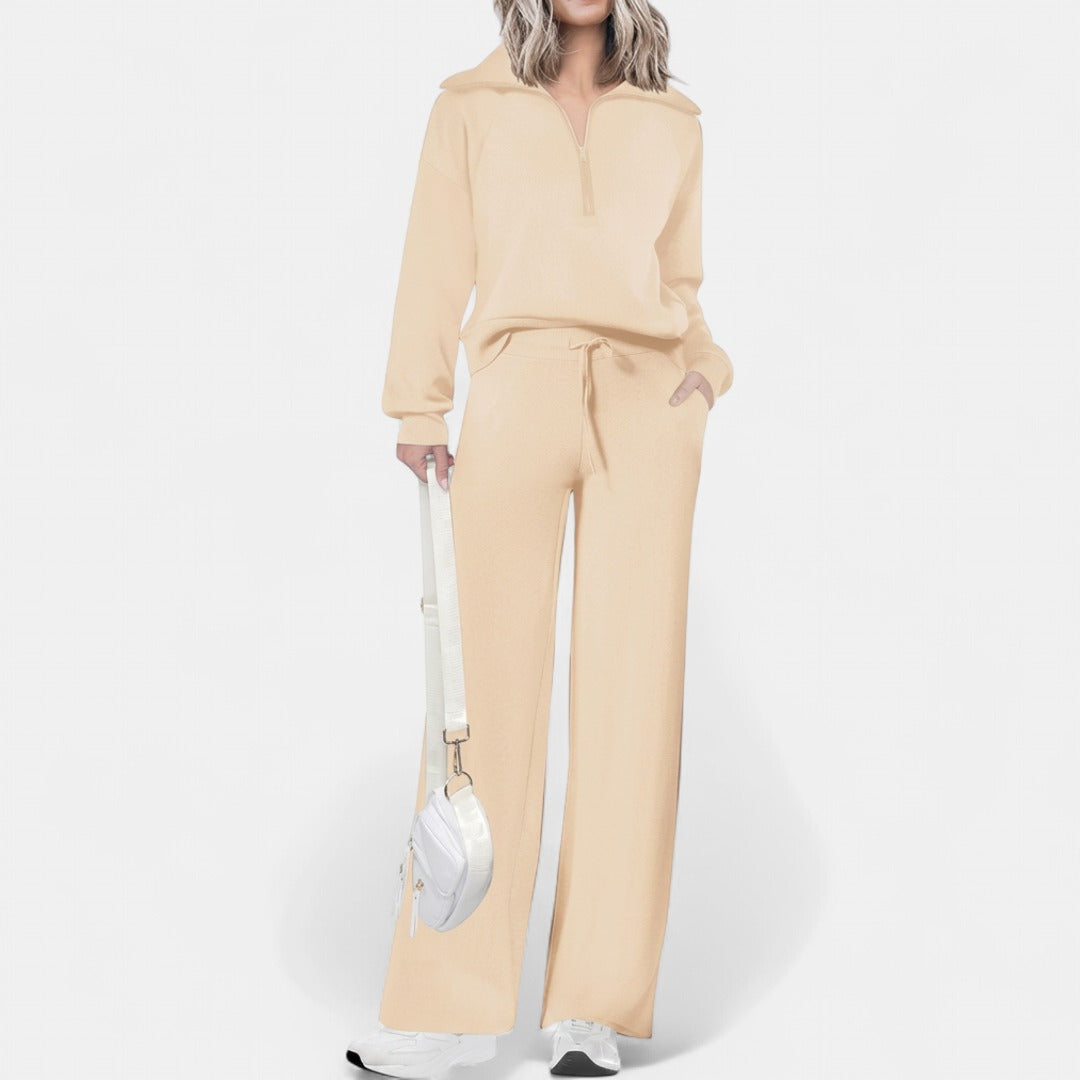MARA | Casual Matching Sweatshirt and Wide Leg Pants Set