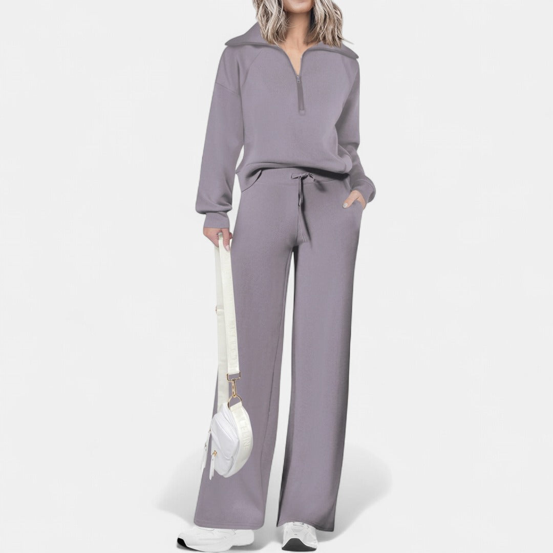 MARA | Casual Matching Sweatshirt and Wide Leg Pants Set