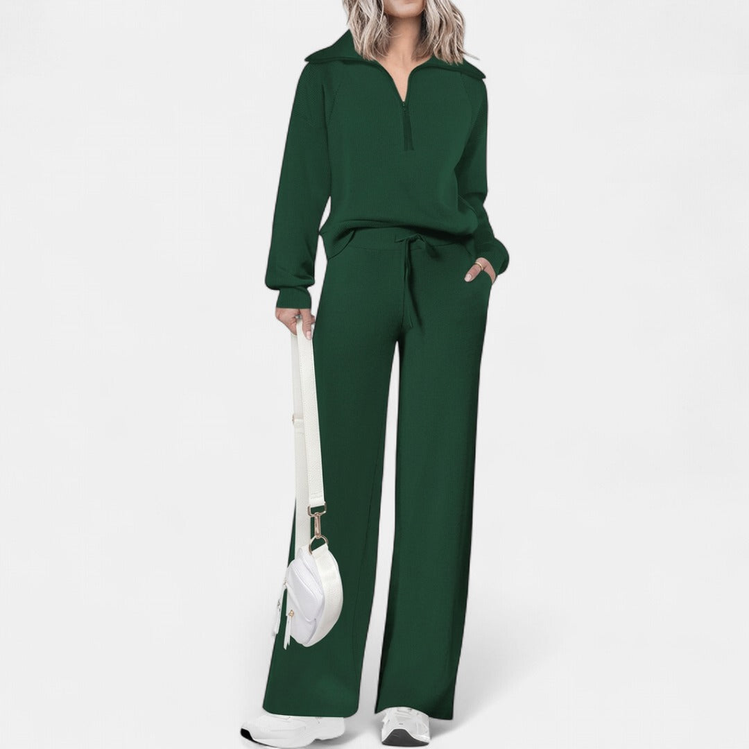 MARA | Casual Matching Sweatshirt and Wide Leg Pants Set