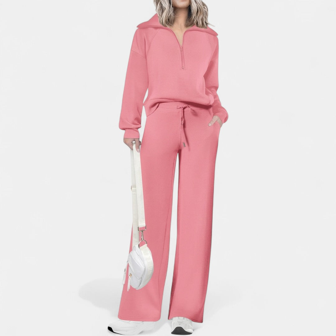 MARA | Casual Matching Sweatshirt and Wide Leg Pants Set