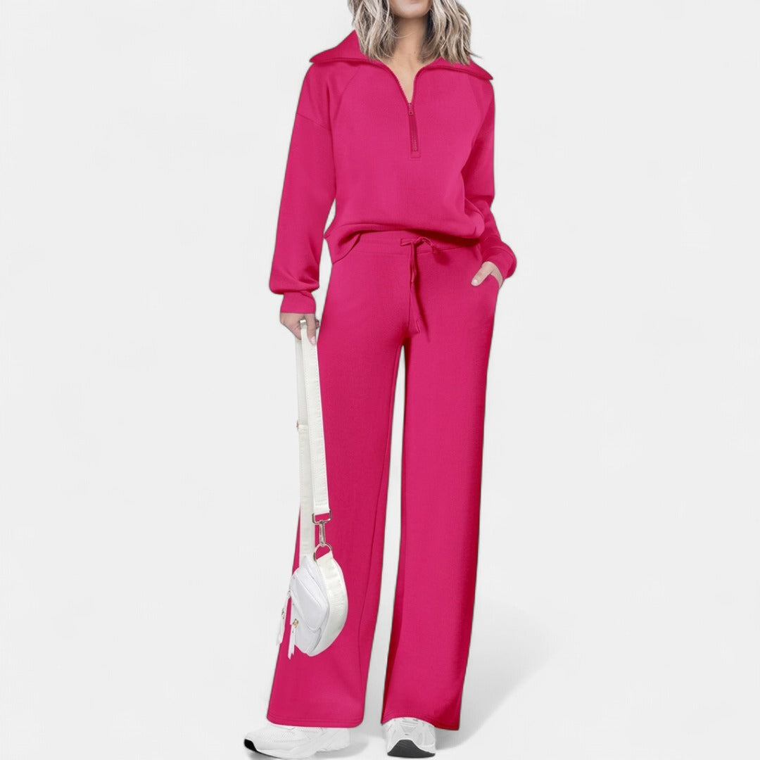 MARA | Casual Matching Sweatshirt and Wide Leg Pants Set
