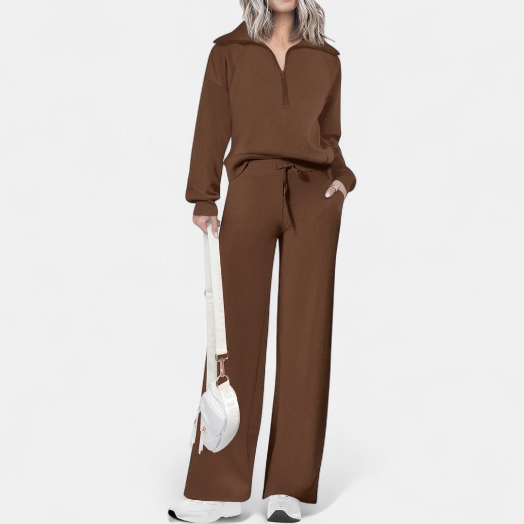 MARA | Casual Matching Sweatshirt and Wide Leg Pants Set