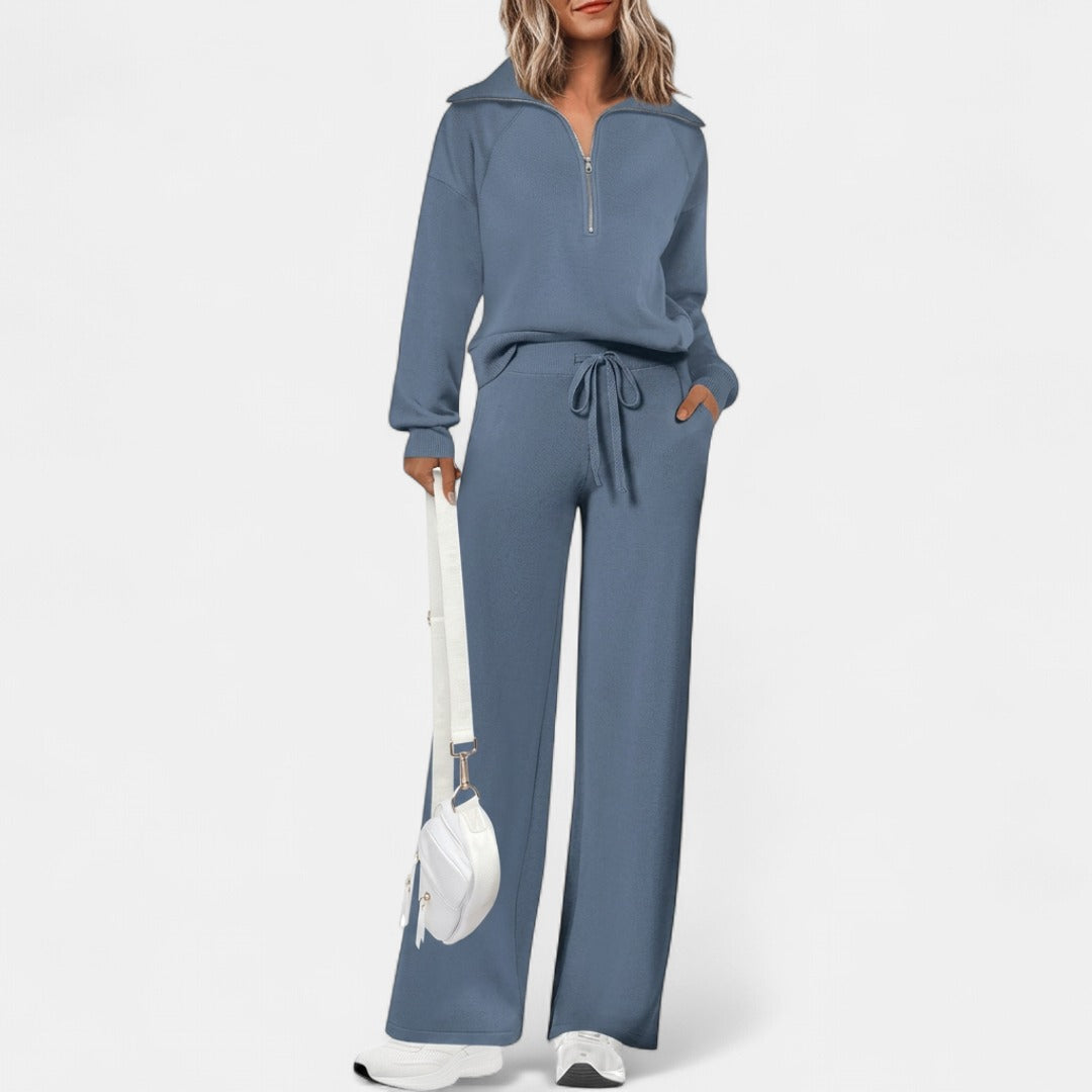 MARA | Casual Matching Sweatshirt and Wide Leg Pants Set