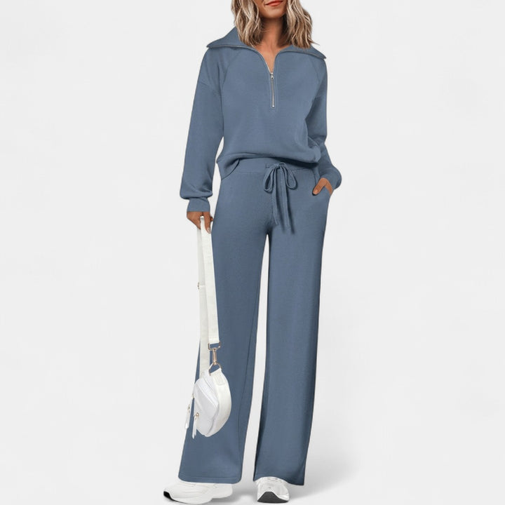 MARA | Casual Matching Sweatshirt and Wide Leg Pants Set