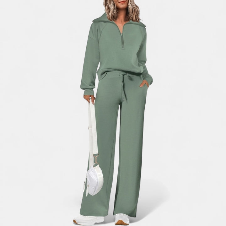 MARA | Casual Matching Sweatshirt and Wide Leg Pants Set