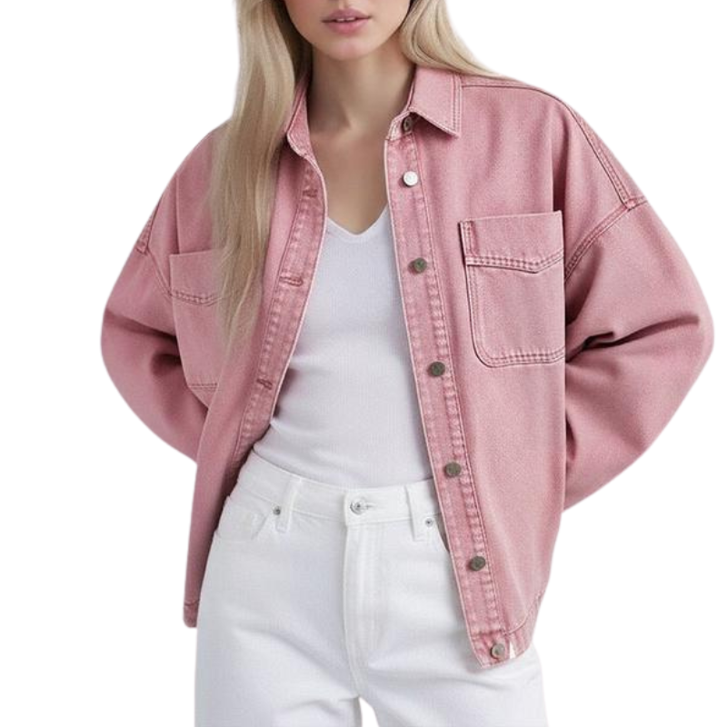 ZENIA™ – Relaxed Fit Button-Up Denim Jacket