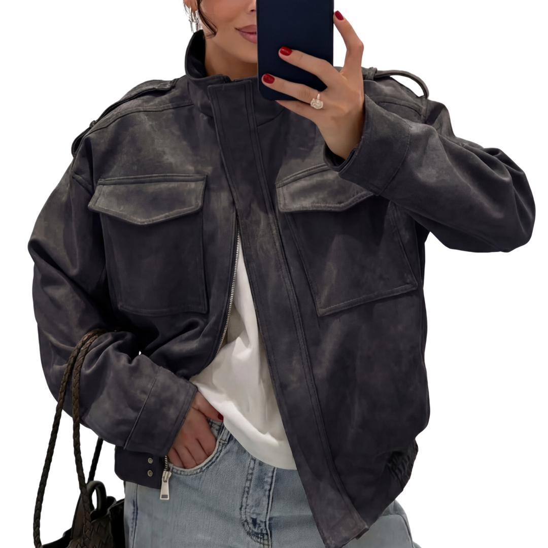 NIDA™ – Minimalist Zip-Front Utility Jacket