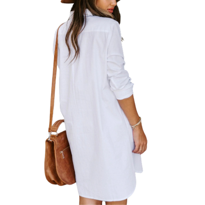 VEXANA™ – Classic Striped Button Front Shirt Dress