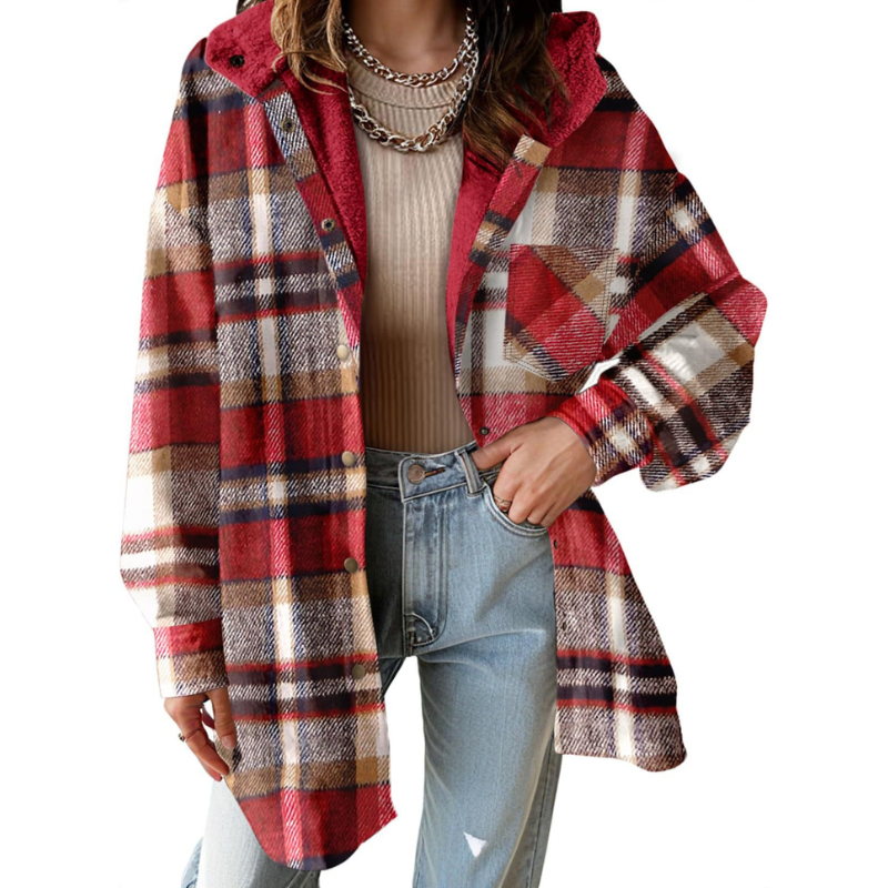TERESA™ – Cozy Flannel Plaid Hooded Shacket