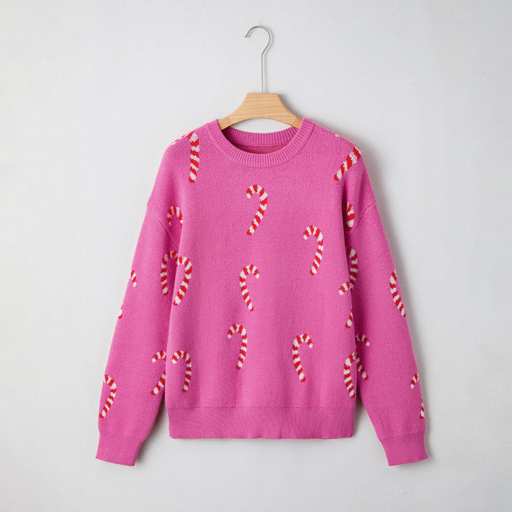 Women's Ugly Christmas Sweater in rose red