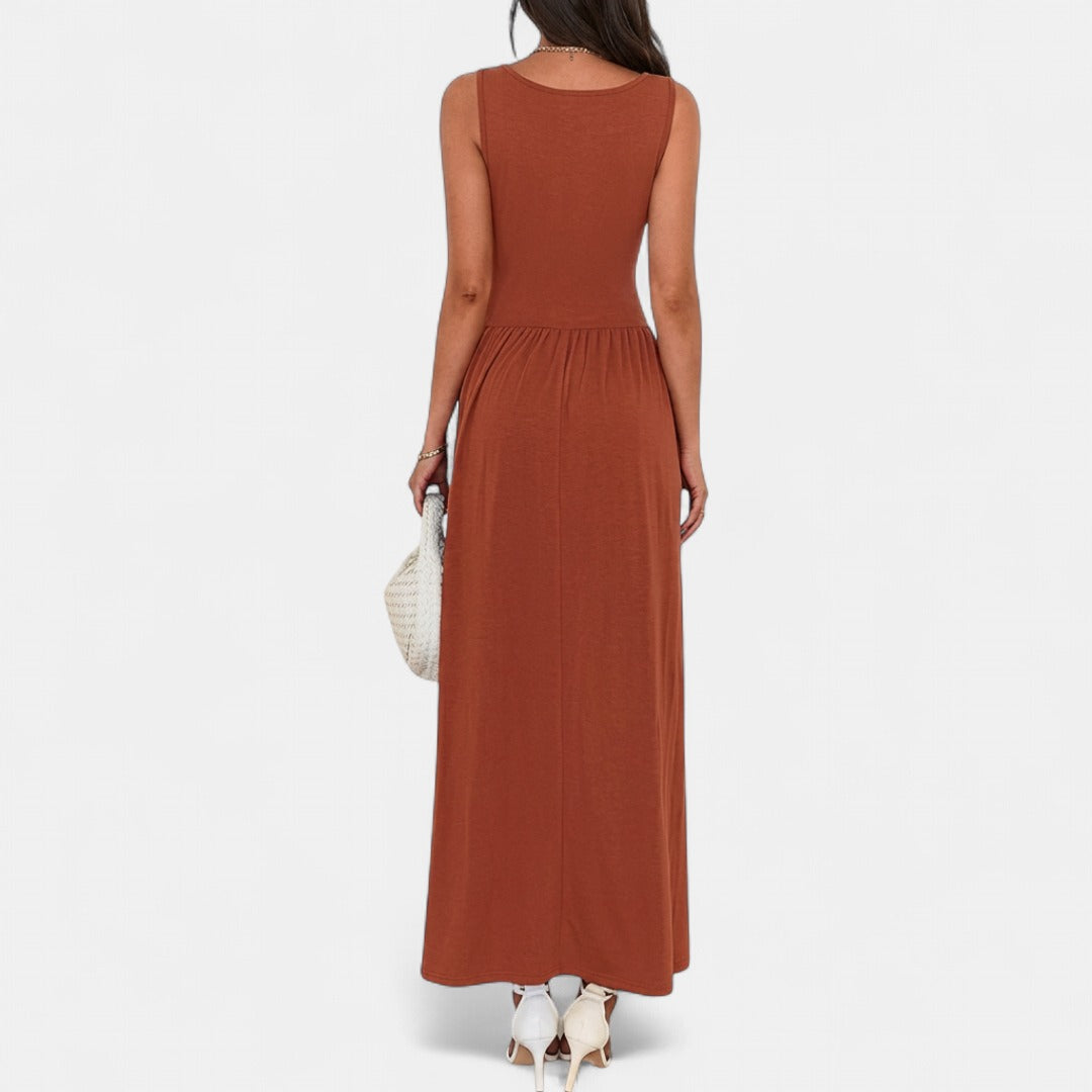 BRIGETTE | Elegant Casual Ruched Maxi Dress