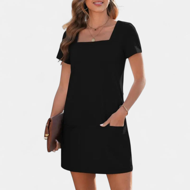 SUSAN | Minimalist Square Neck Mini Dress