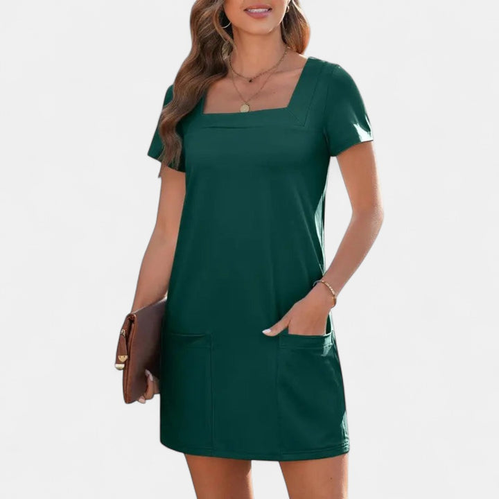 SUSAN | Minimalist Square Neck Mini Dress