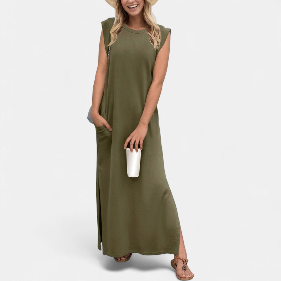 RIANE | Classic Loose Sleeveless Beach Maxi Dress