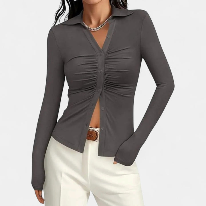 ALIANA | Sophisticated Pleated Long Sleeve Top