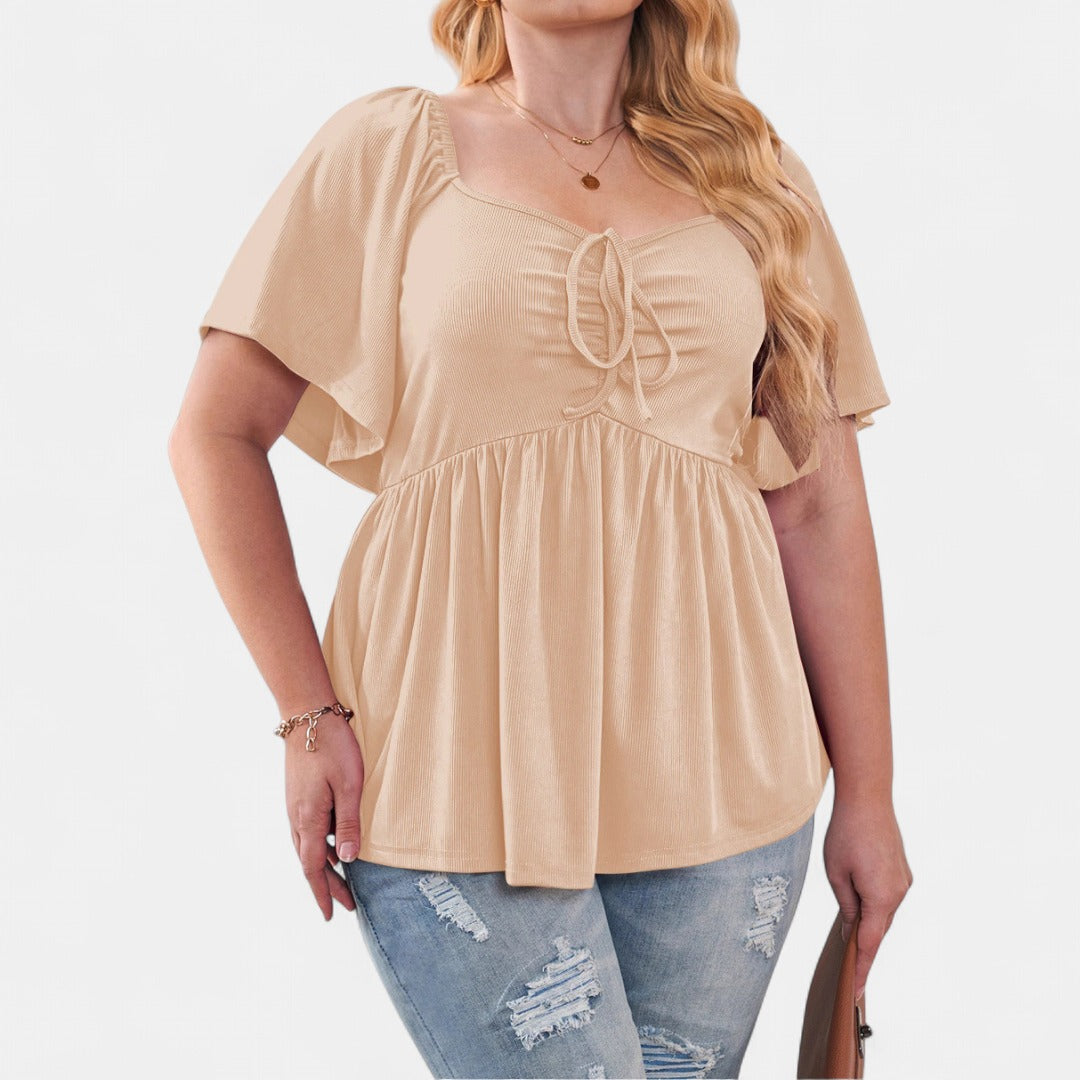 SERENE | Stylish Plus Size Sweetheart Neck Blouse