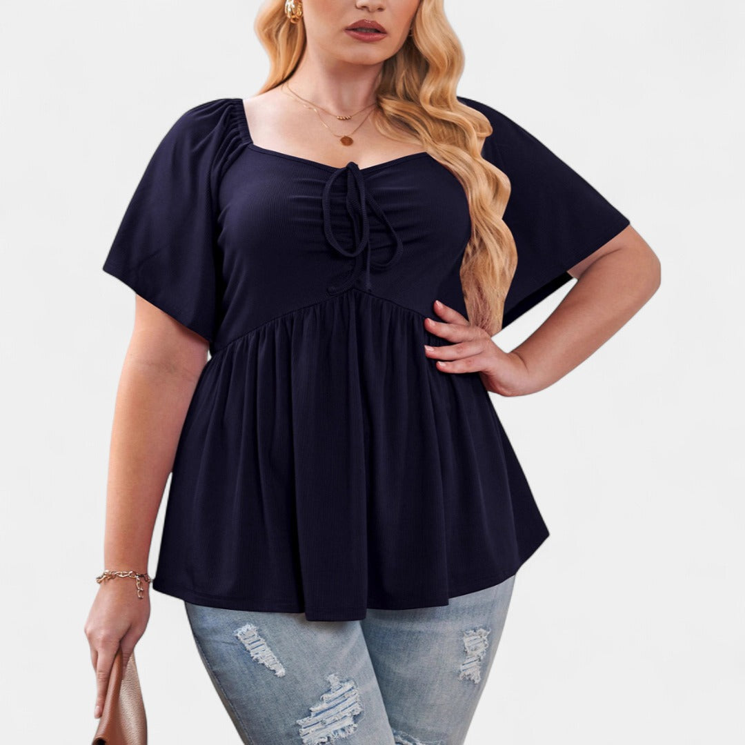 SERENE | Stylish Plus Size Sweetheart Neck Blouse