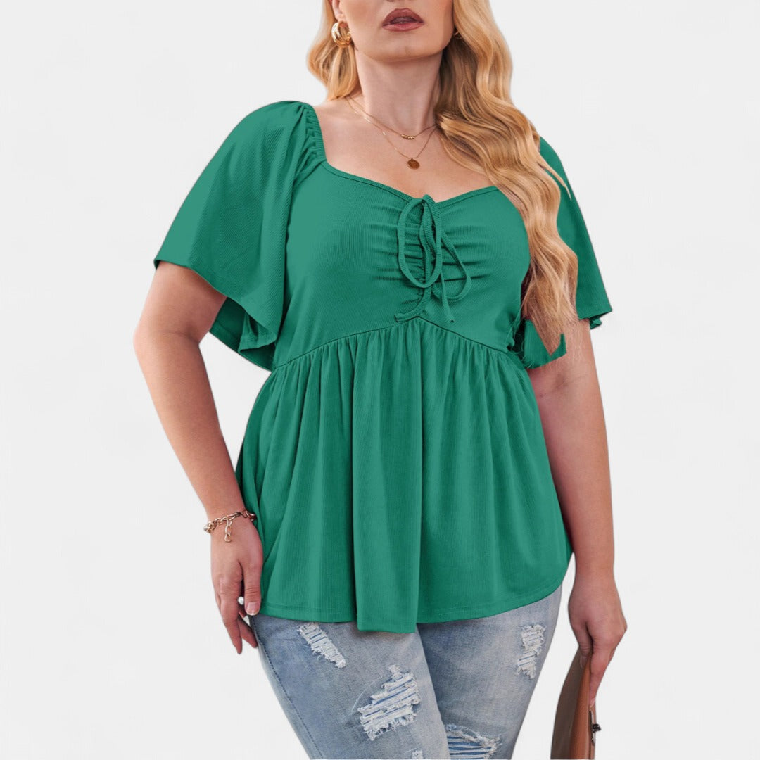 SERENE | Stylish Plus Size Sweetheart Neck Blouse