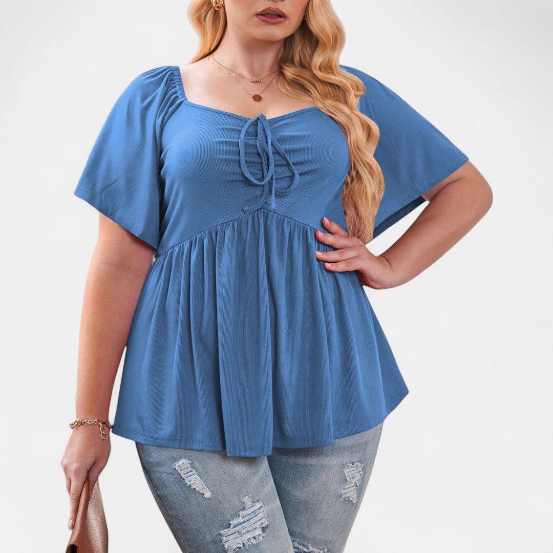 SERENE | Stylish Plus Size Sweetheart Neck Blouse