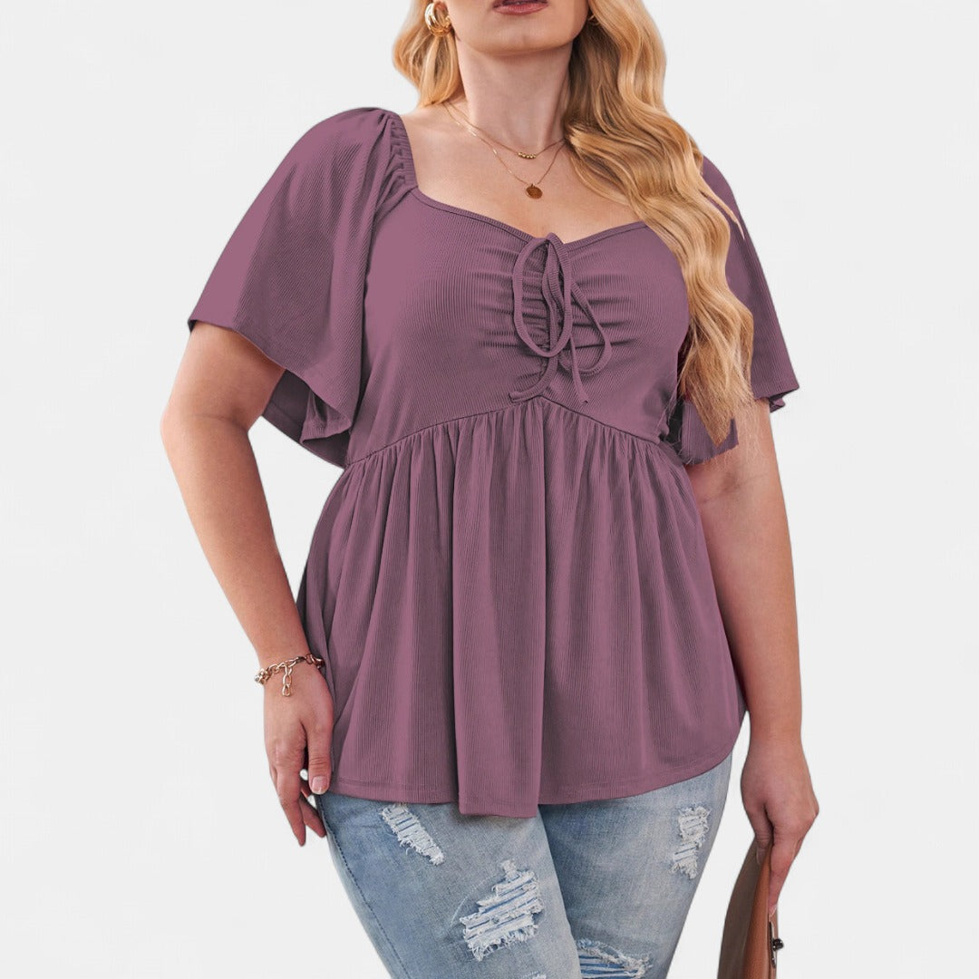 SERENE | Stylish Plus Size Sweetheart Neck Blouse